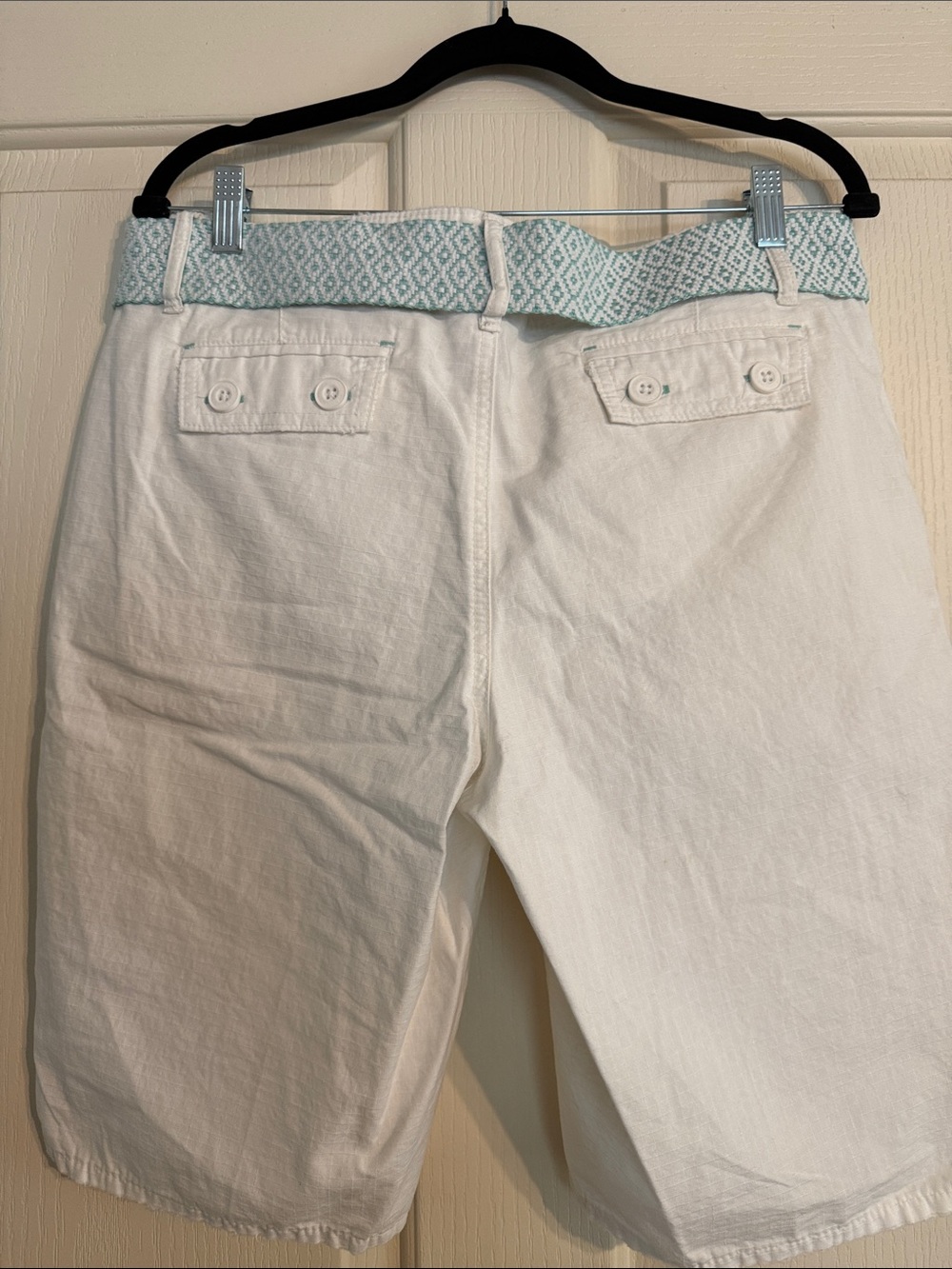 NWT! The North Face White Cargo Shorts with Mint Pattern Belt - Picture 2 of 3
